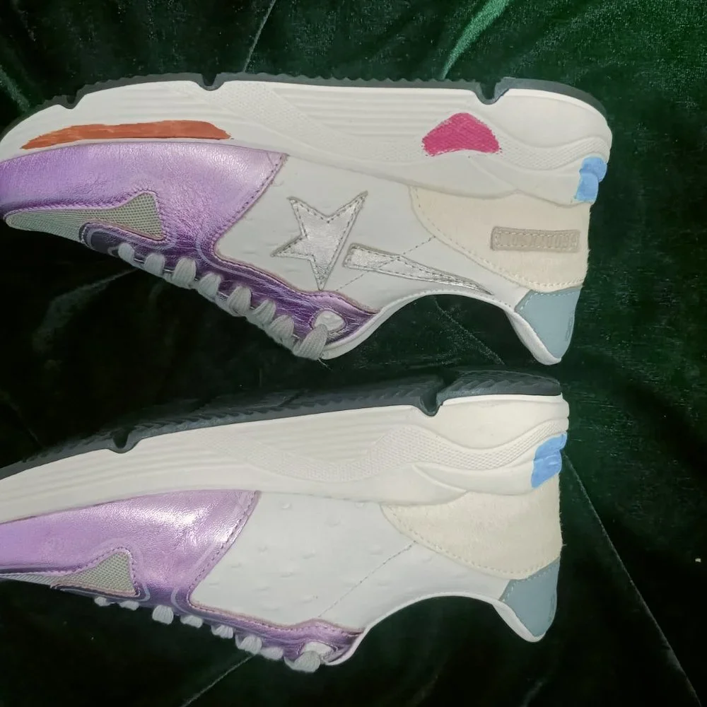 Golden Goose Running Sole sneakers in laminated pink with silver star - Picture 7 of 7